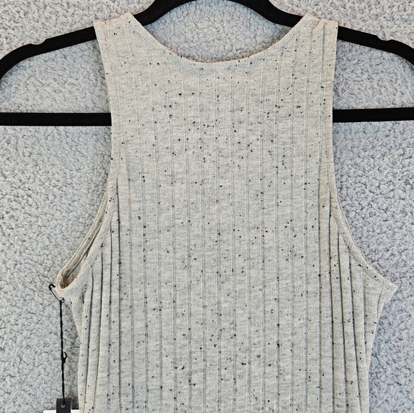 ASTR The Label Gray Heather With Black Dots Lace Up Front Ribbed Knit Dress Sz S - Picture 10 of 13